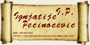 Ignjatije Pečinoćević vizit kartica